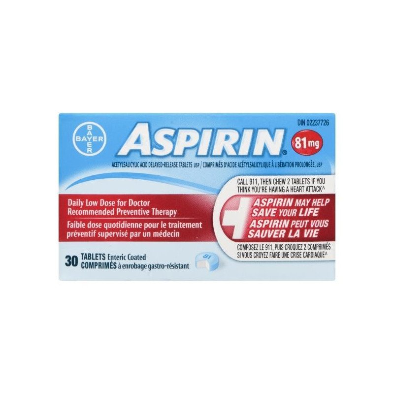 Aspirin Daily Low Dose Tablets 81 mg 30's