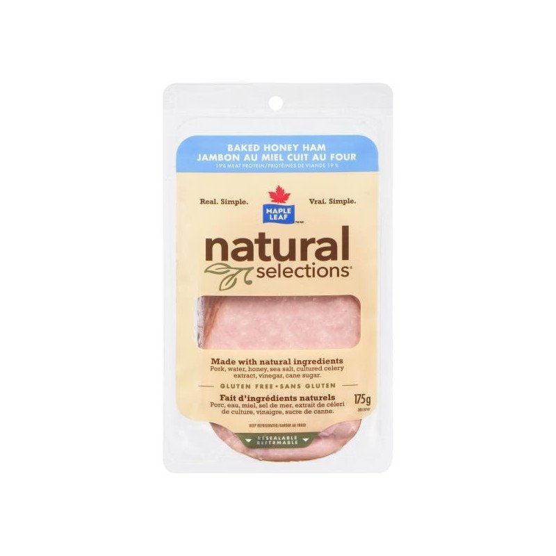 Maple Leaf Natural Selections Sliced Baked Honey Ham 175 g