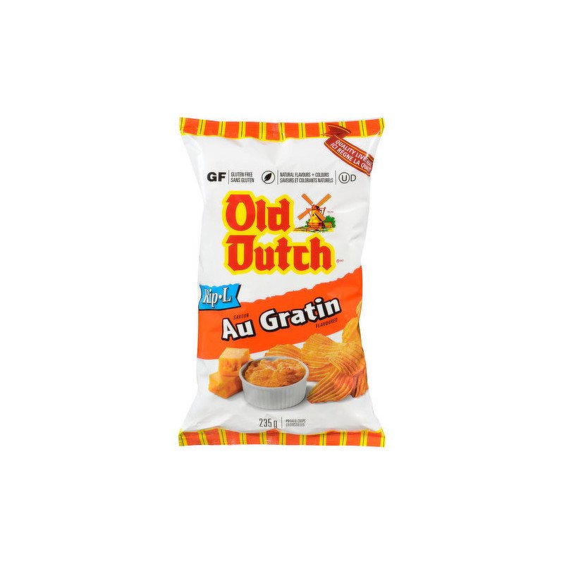 Old Dutch Potato Chips Rip-L Au Gratin 235 g