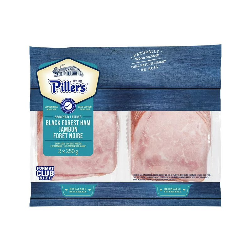 Piller's Club Size Smoked Black Forest Ham 2 x 250 g