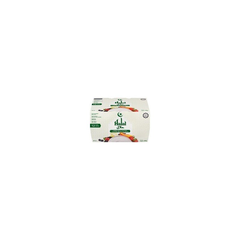 Parmalat Halal Stirred Fruit Strawberry Vanilla Peach Yogurt 12 x 100 g