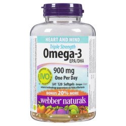 Webber Triple Strength Omega-3 EPA/DHA 900 mg Softgels Bonus 100+20's