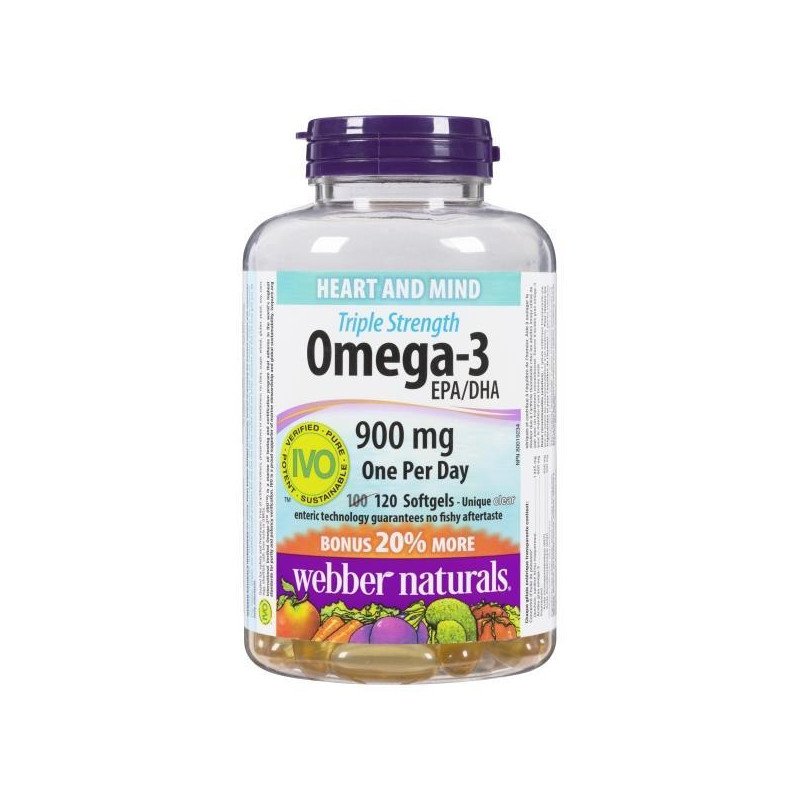 Webber Triple Strength Omega-3 EPA/DHA 900 mg Softgels Bonus 100+20's