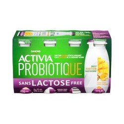 Danone Activia Probiotic Yogurt Drink Lactose Free Mango Ginger 8 x 93 ml