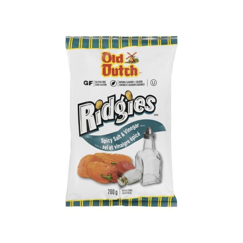 Old Dutch Ridgies Chips Spicy Salt & Vinegar 200 g