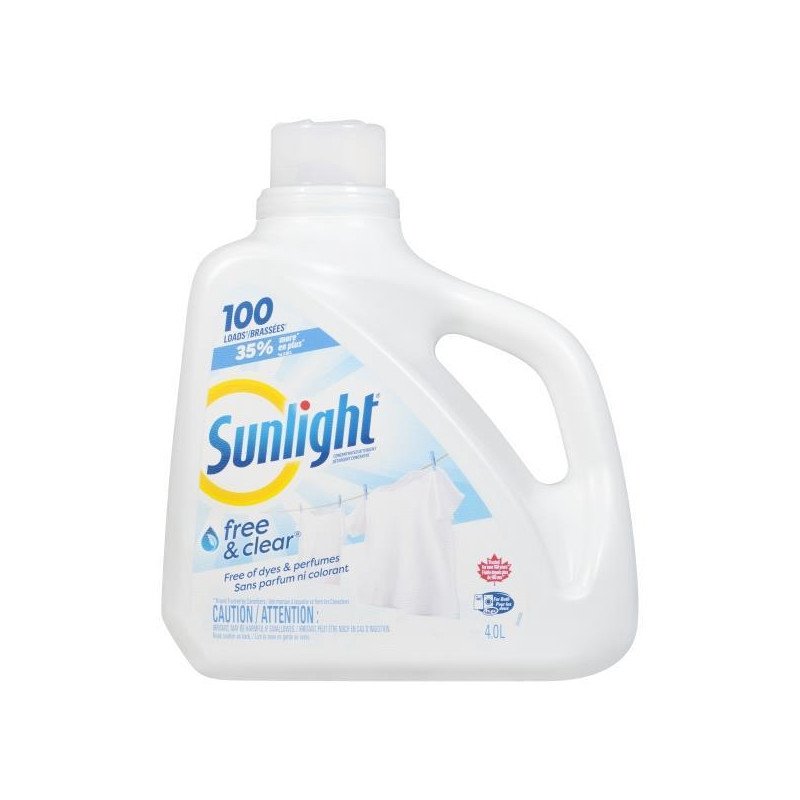 Sunlight HE Liquid Laundry Free & Clear 100 Loads