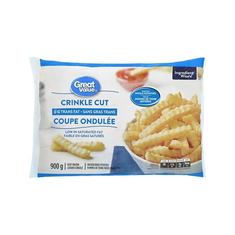 Great Value Crinkle Cut Fries 900 g