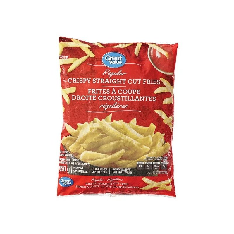 Great Value Regular Crispy Straight Cut Fries 650 g