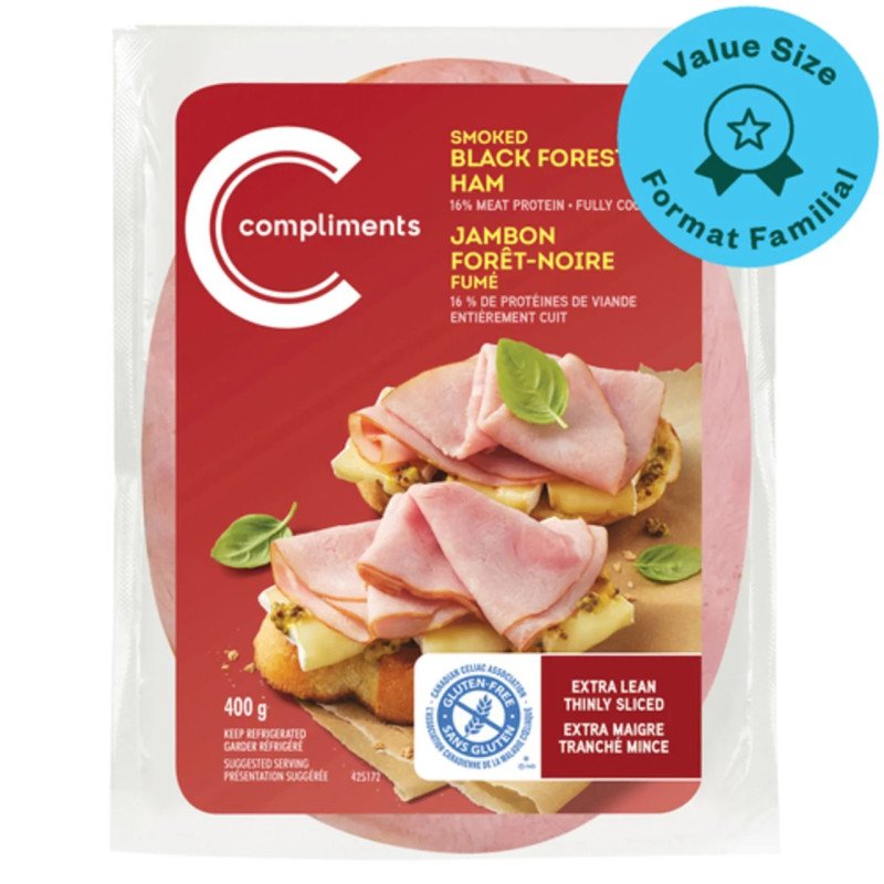 Compliments Sliced Smoked Black Forest Ham 400 g