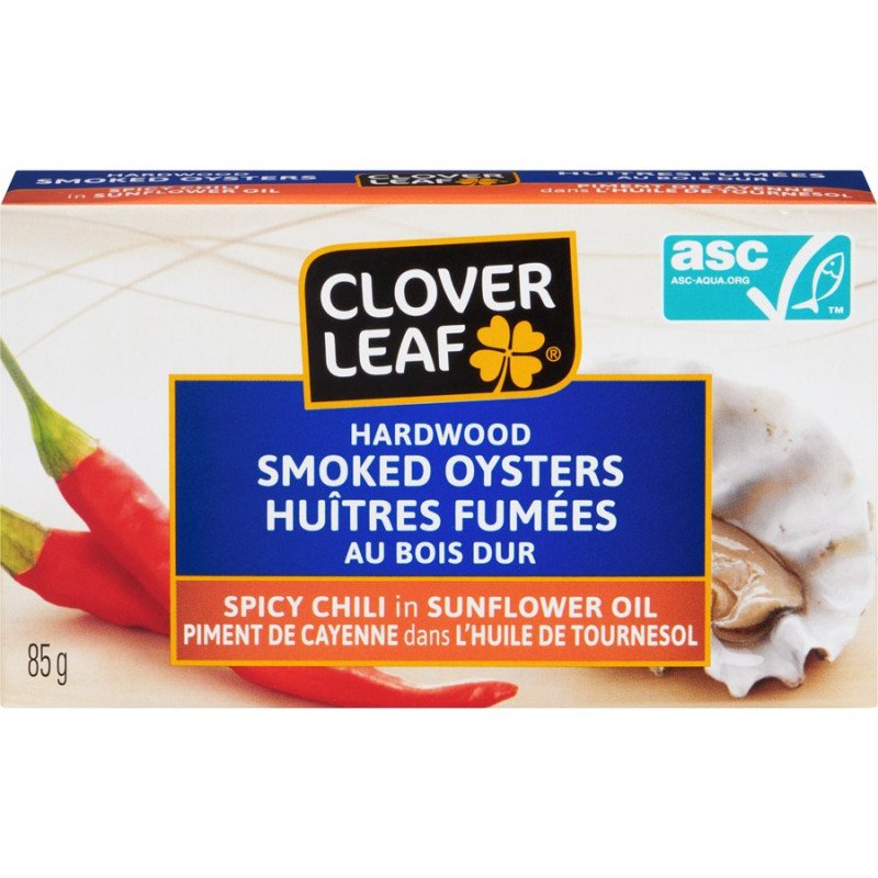 Clover Leaf Hardwood Smoked Oysters Spicy Chili 85 g