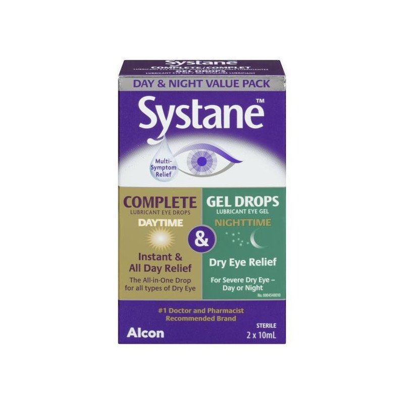 Systane Complete Gel Drops Daytime & Nighttime Dry Eye Relief 2 x 10 ml