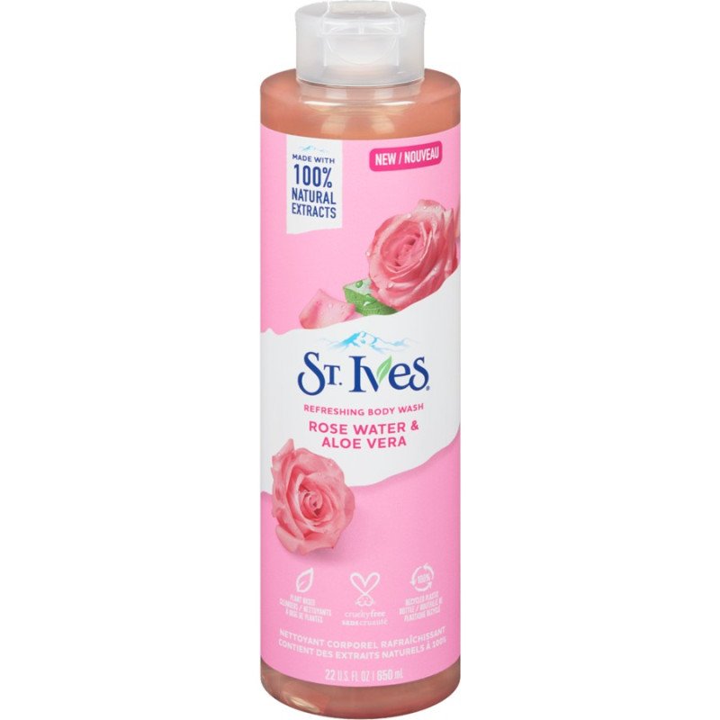 St Ives Body Wash Refreshing Rose Water & Aloe Vera 650 ml