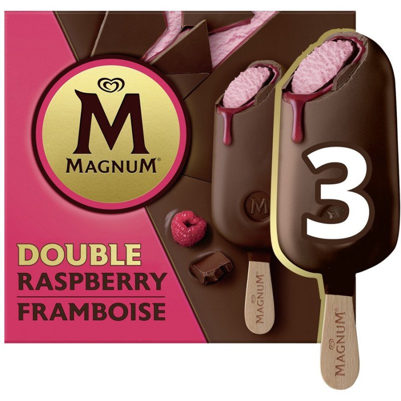 Magnum Ice Cream Bars Double Raspberry 3 x 90 ml