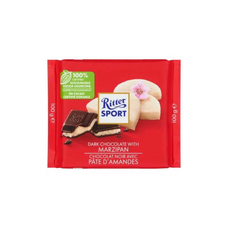 Ritter Sport Dark Chocolate Bar Marzipan 100 g