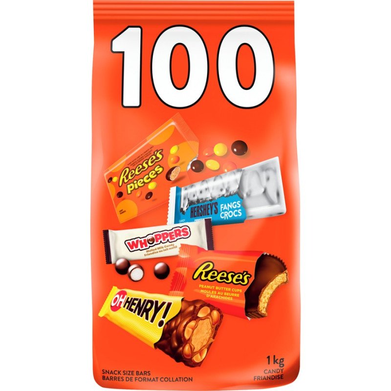 Hershey Reese's Fangs Whoppers Oh Henry Assorted 100's 1 kg