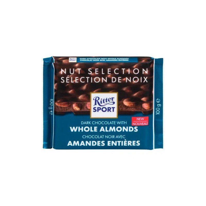 Ritter Sport Dark Chocolate Bar Whole Almonds 100 g