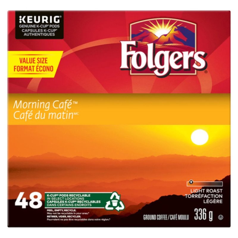 Folgers Morning Cafe K-Cup Coffee Pods 48's