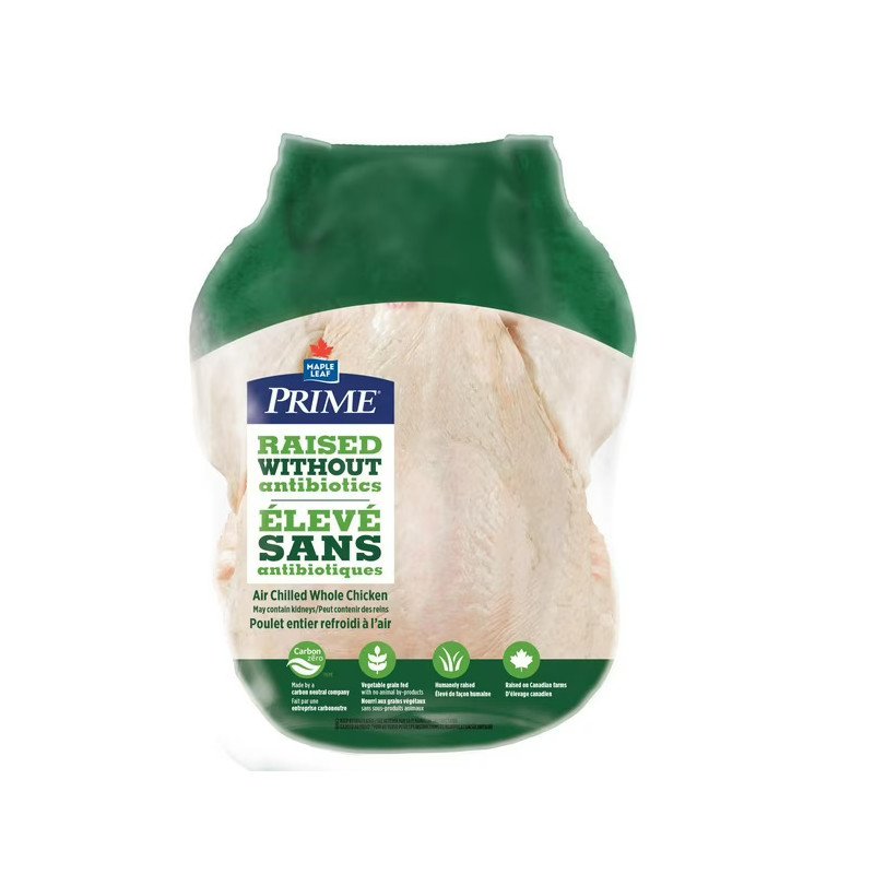 Maple Leaf Prime Antibiotic Free Whole Chicken each