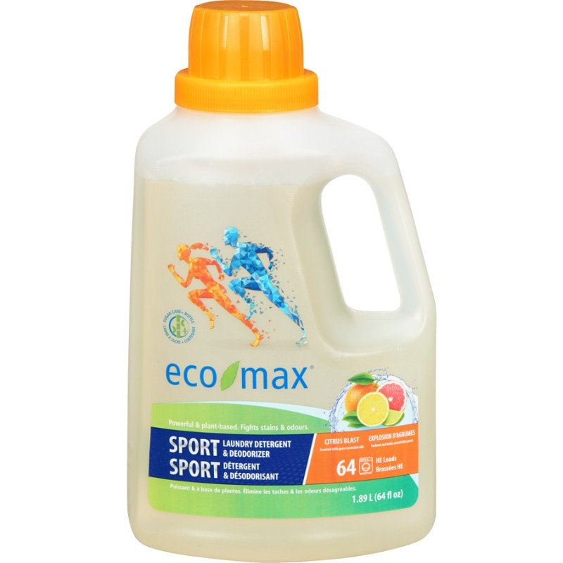 Eco-Max Sport Laundry Detergent & Deodorizer Citrus Blast 1.89 L