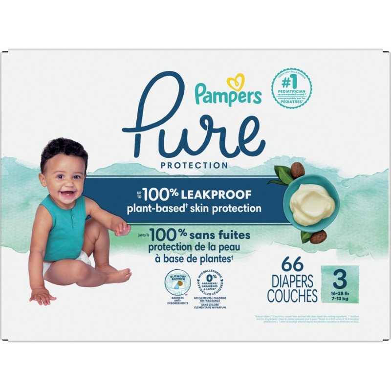 Pampers Pure Protection Diapers Size 3 66's