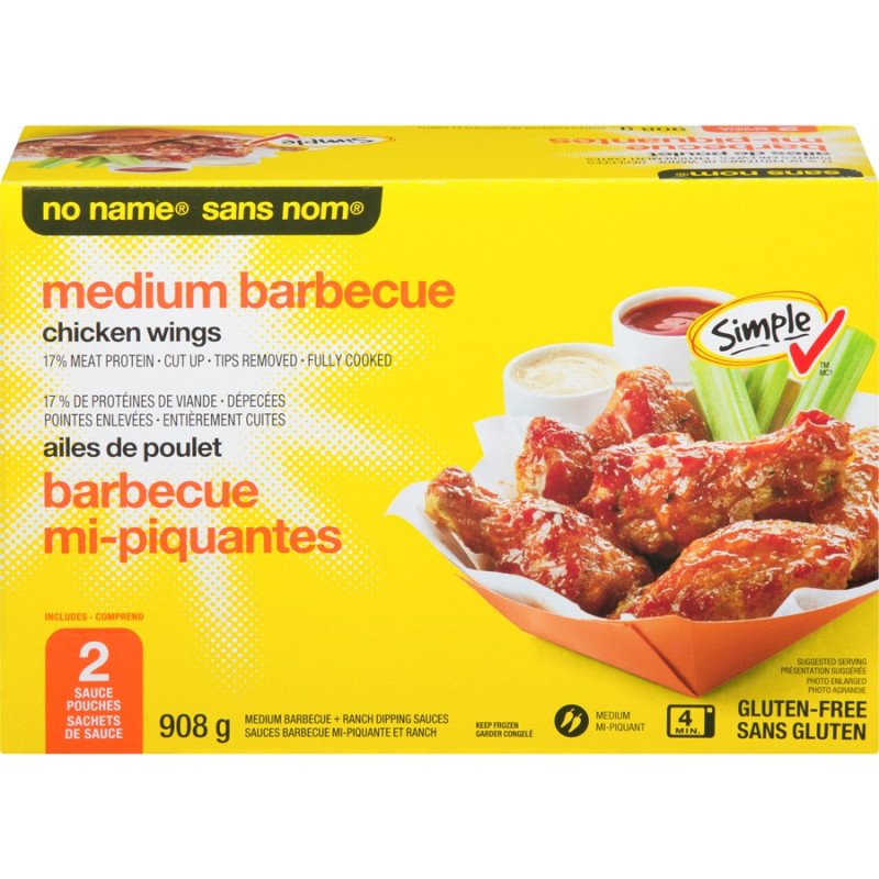 No Name Medium BBQ Chicken Wings 908 g