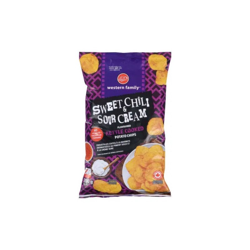 Western Family Kettle Cooked Potato Chips Sweet Chili & Sour Cream 200 g