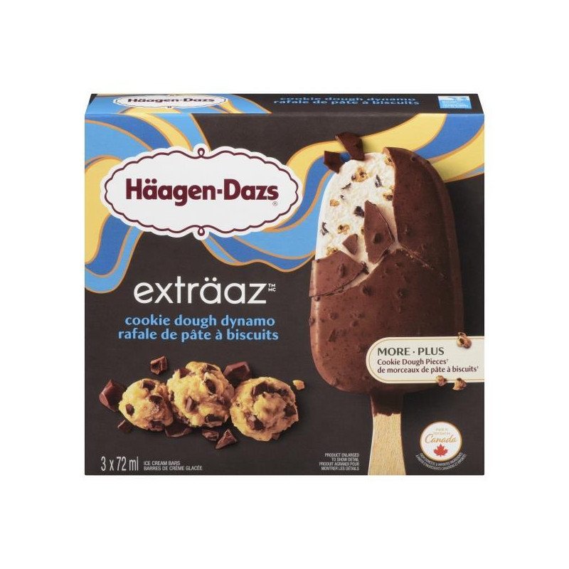 Haagen Dazs Extraaz Cookie Dough Dynamo 3 x 72 ml