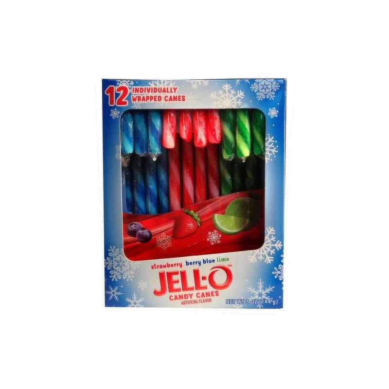 Jell-O Candy Canes Strawberry-Berry Blue-Lime 12's