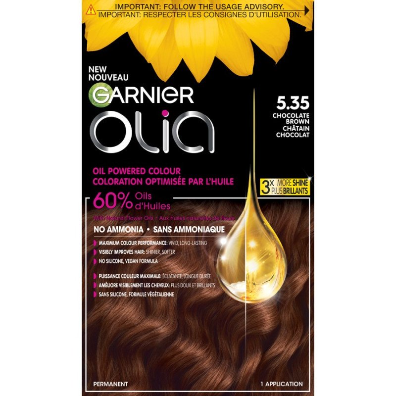 Garnier Olia Hair Colour 5.35 Chocolate Brown each