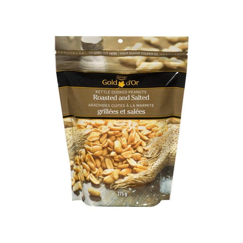 Co-op Gold Kettle Cooked Peanuts Roasted and Salted 275 g