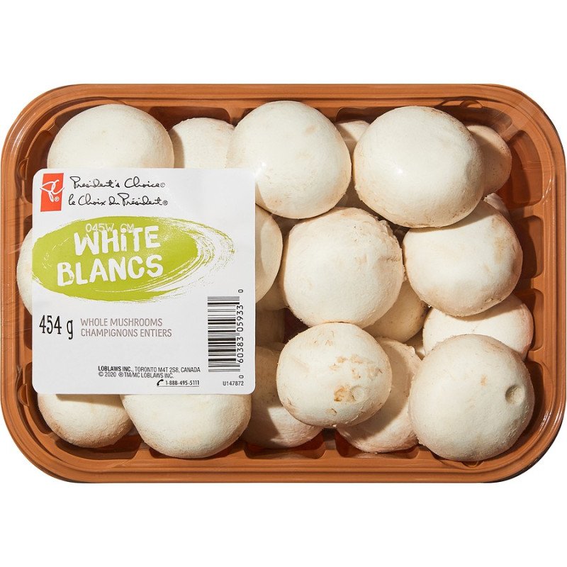 PC Whole White Mushrooms 454 g