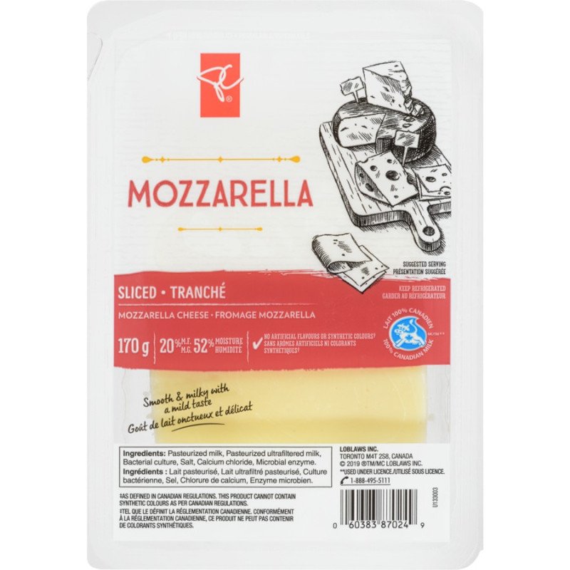 PC Cheese Slices Mozzarella 170 g