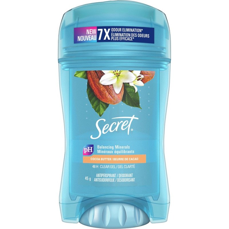 Secret pH Balancing Minerals Cocoa Butter Clear Gel Antiperspirant/Deodorant 45 g