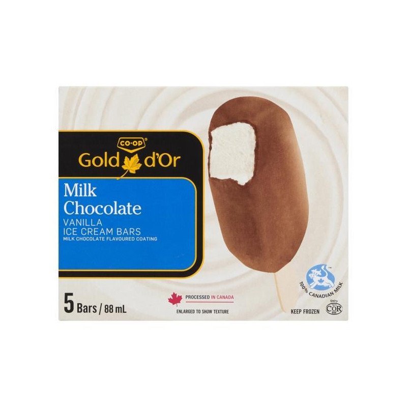 Co-op Gold Milk Chocolate Vanilla Ice Cream Bars 5 x 88 ml