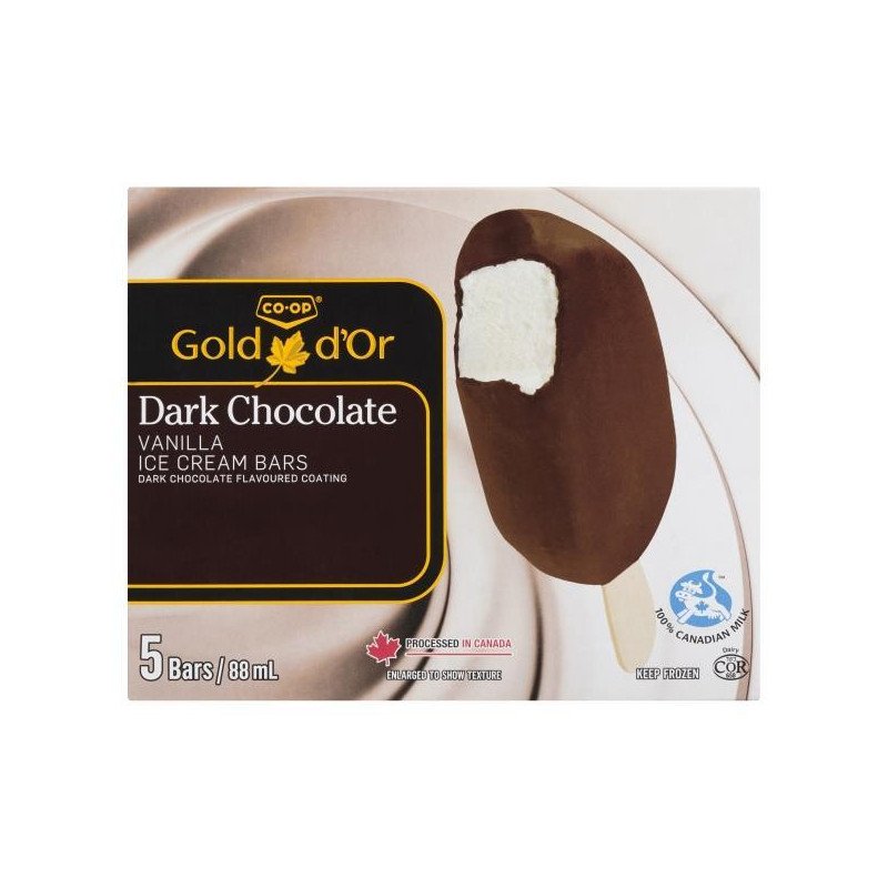 Co-op Gold Dark Chocolate Vanilla Ice Cream Bars 5 x 88 ml