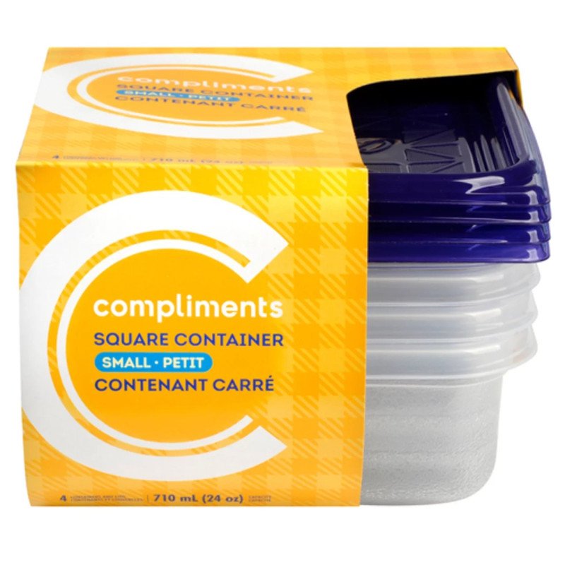 Compliments Square Containers Small 4's