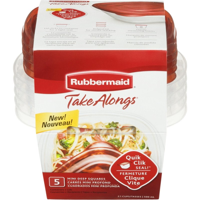 Rubbermaid Take Alongs Mini Deep Squares 5's