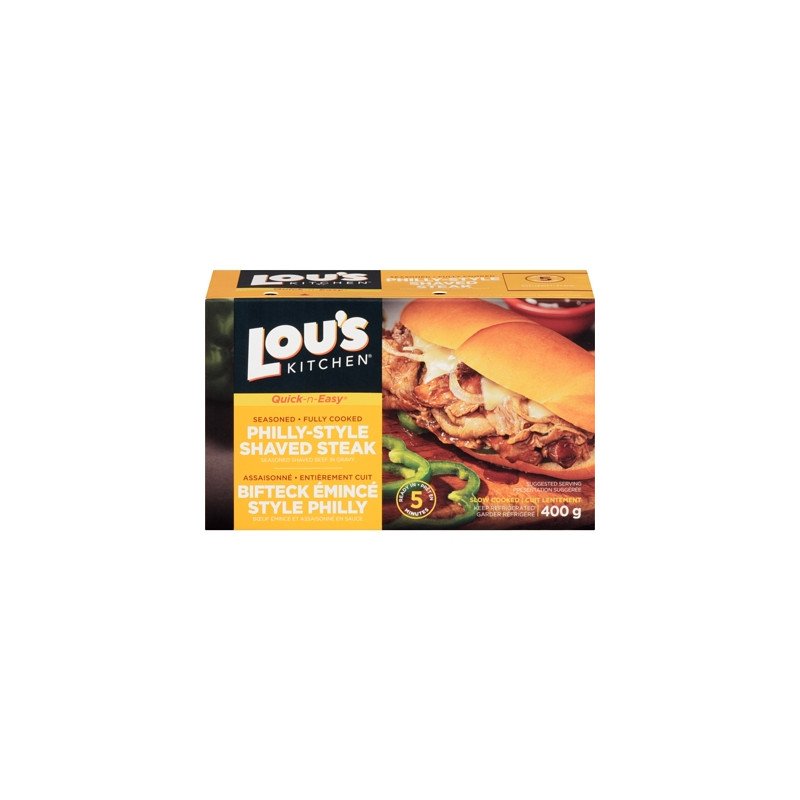 Lou's Tender Seasoned Fully Cooked Philly-Style Shaved Steak 400 g