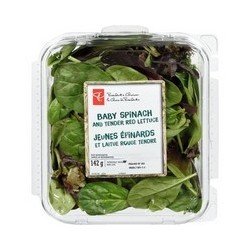 PC Baby Spinach and Tender Red Lettuce 142 g