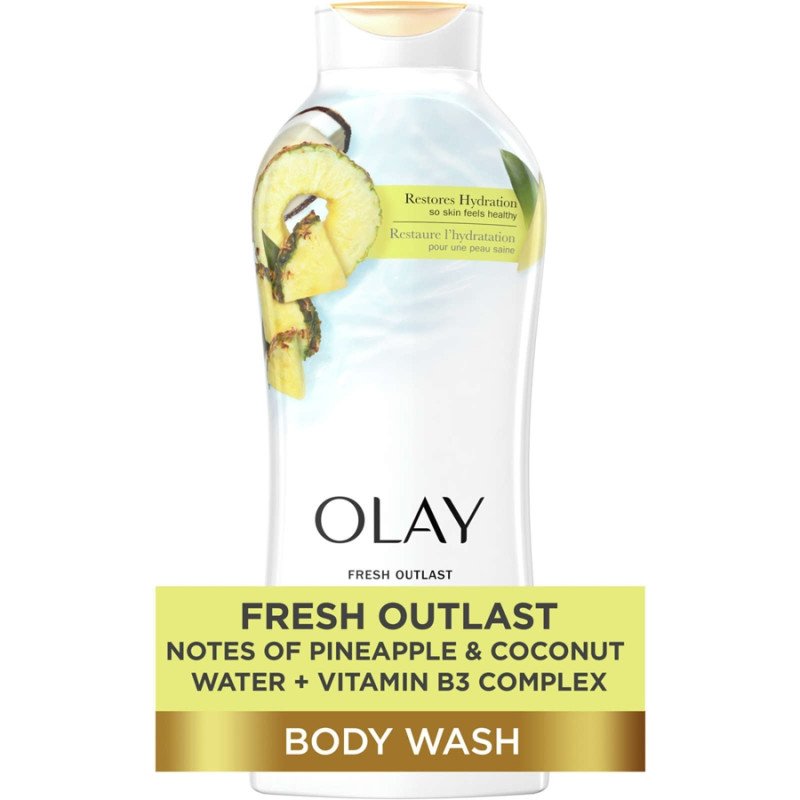 Olay Fresh Outlast Notes of Pineapple & Coconut Water + Vitamin B3 Complex Body Wash 650 ml