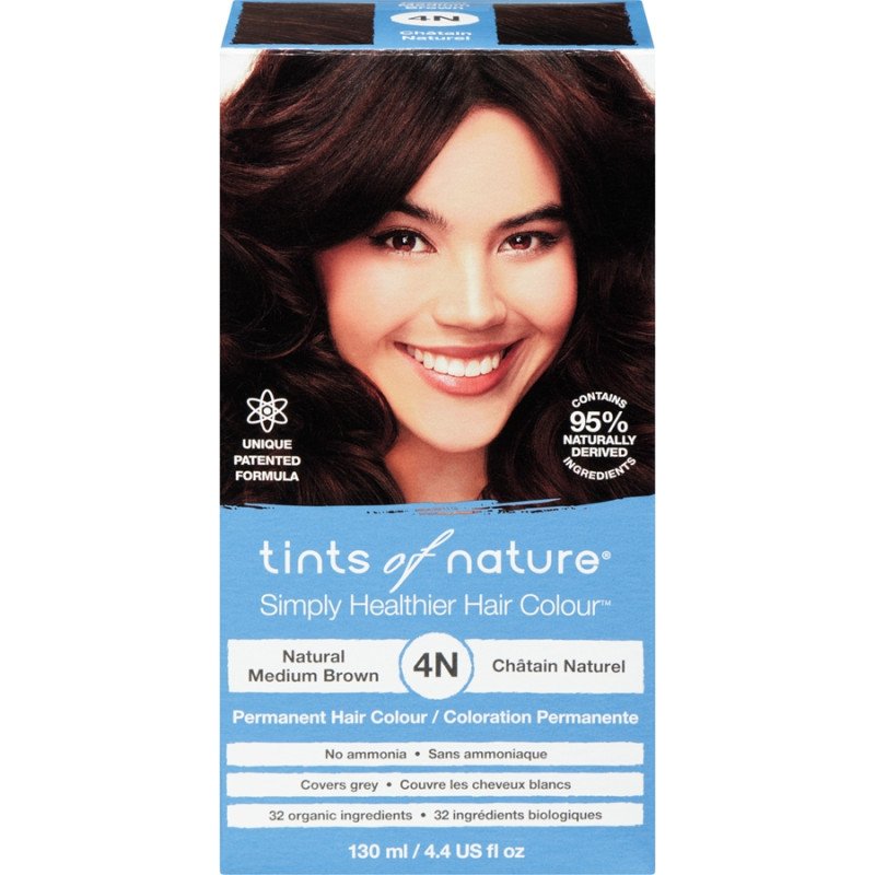 Tints of Nature Permanent Hair Colour Natural Medium Brown 4N 130 ml