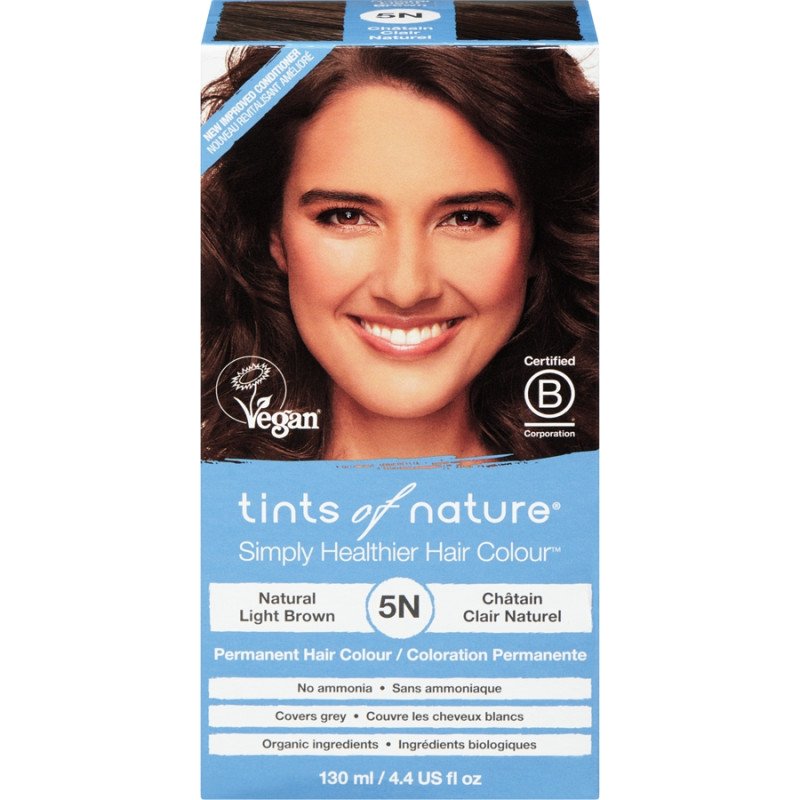 Tints of Nature Permanent Hair Colour Natural Light Brown 5N 130 ml