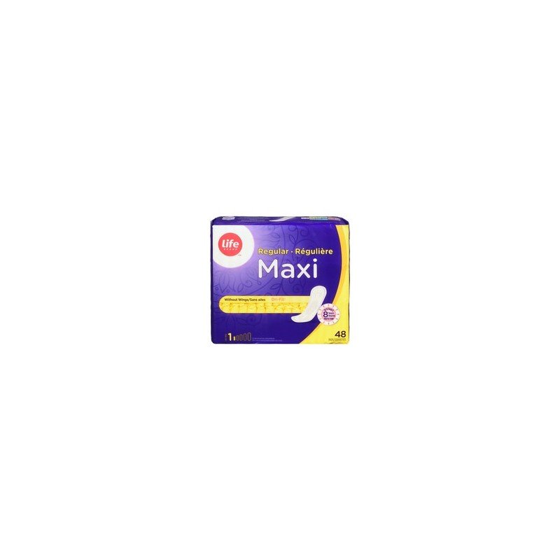 Life Brand Regular Maxi Pads Without Wings 1 48’s
