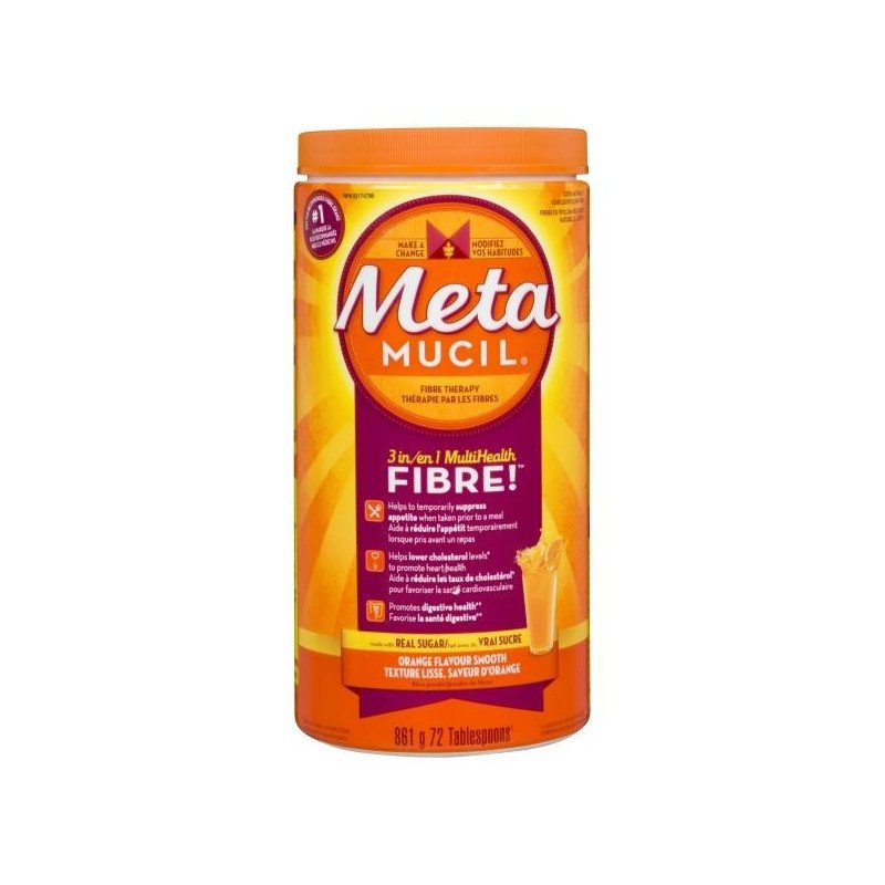 Metamucil 3-in-1 Multi Health Fibre Orange Smooth Sugar Free 861 g