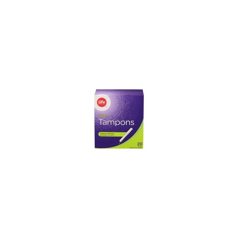 Life Brand Super Tampons Cardboard Applicator Unscented 20’s