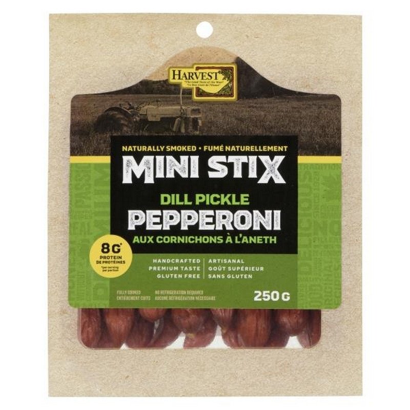 Harvest Mini Stix Dill Pickle Pepperoni 250 g