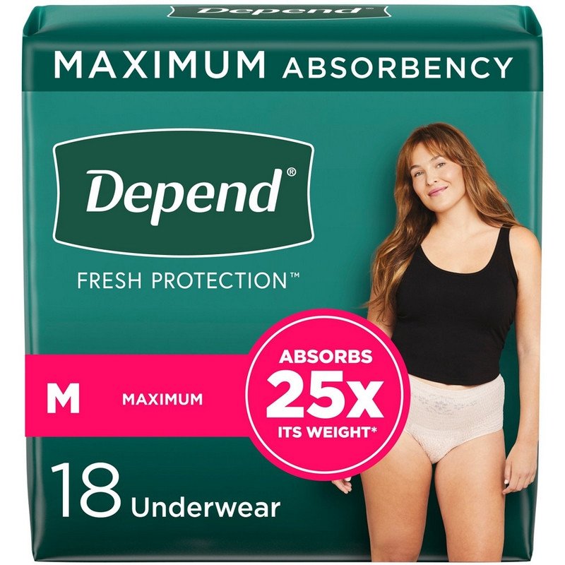 Depend Fresh Protection Underwear for Women Maximum M 18's