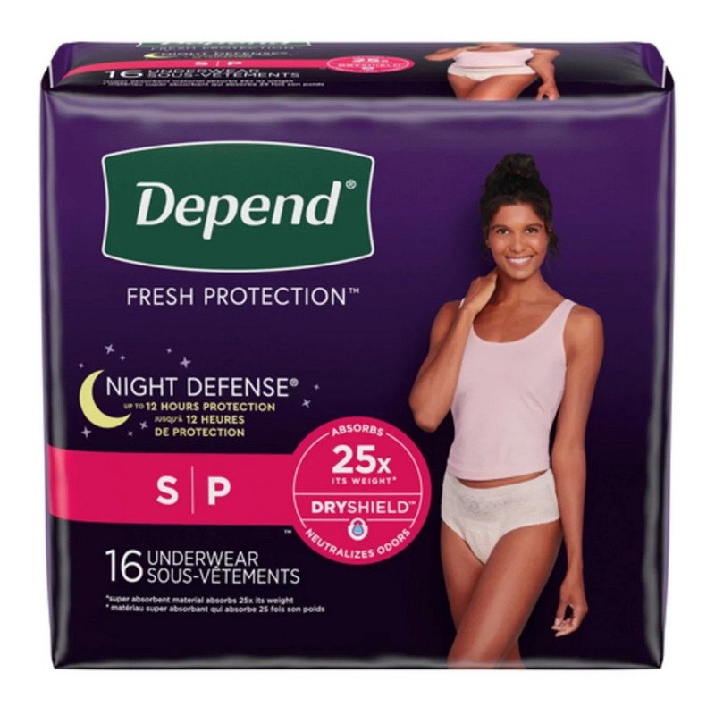 Depend Fresh Protection Night Defense Overnight Underwear for Women S 16's