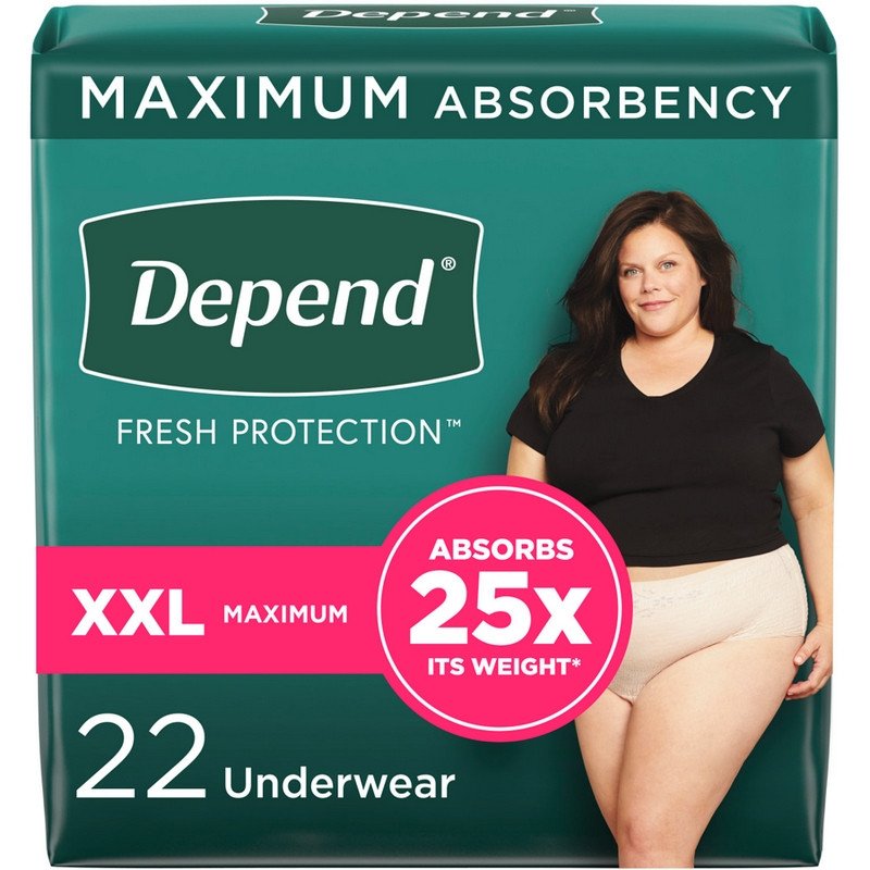 Depend Fit-Flex Women's Underwear Maximum Value Pack XXL 22's