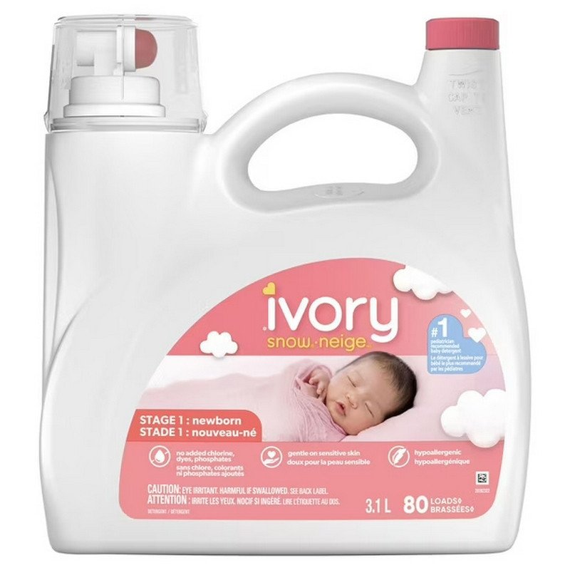 Ivory Snow Stage 1 Newborn Liquid Laundry Detergent 80 Loads 3.1 L